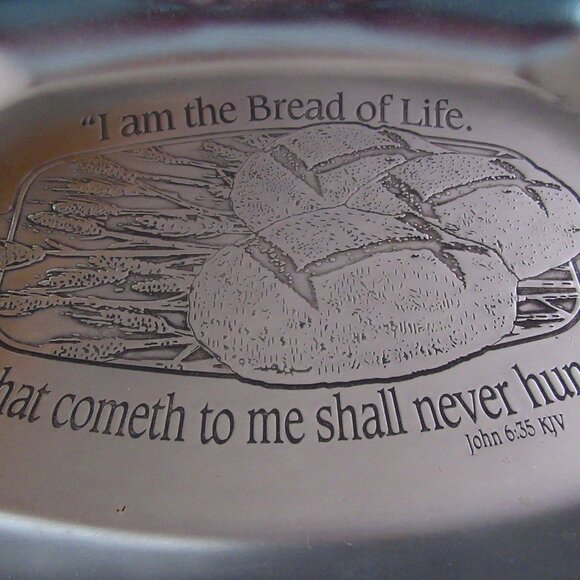 Vintage aluminum platter "I am the Bread of Life" John6:35 - 2003 - Son Corp - Picture 3 of 5